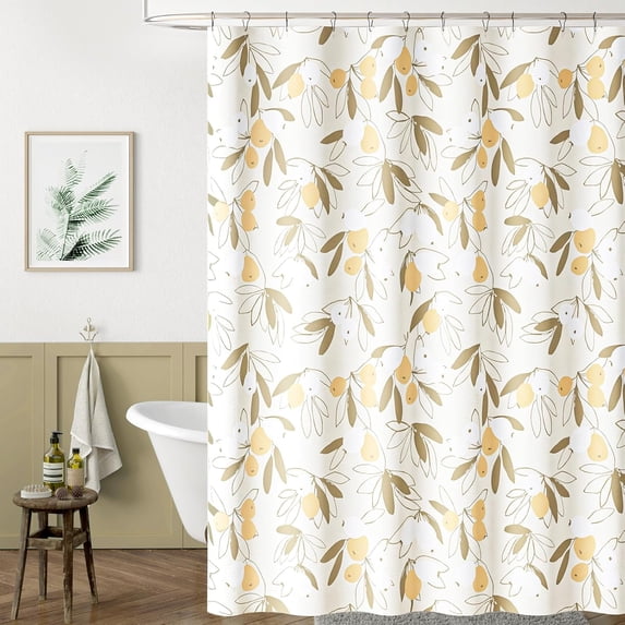 Floral Shower Curtain, Blue Flower Shower Curtains for Bathroom, Vintage White Waterproof Fabric Shower Curtain Elegant Luxury Plant Shower Curtain Set with Hooks (Pomegranate Blue 72x72)