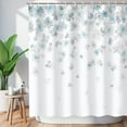 thumbnail image 1 of Floral Shower Curtain, Blue and Gray Shower Curtain, Weeping Flower Shower Curtain with 12 Hooks Light Blue Simple Shower Curtain for Bathroom, Light Grey Waterproof Decorative, 72" W x 84" H, 1 of 6