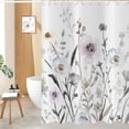 thumbnail image 1 of Floral Shower Curtain, Blue Grey Watercolor Flower Boho Botanical Farmhouse Bathroom Curtain Home Decor Waterproof Fabric Machine Washable with 12 Hooks, 72" x 84", 1 of 6