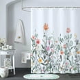 thumbnail image 1 of Floral Shower Curtain Colorful Flower Fabric Bathroom Curtains Set with 12 Hooks Watercolor Decorative Modern Accessories, Waterproof and Machine Washable (72" X 72"), 1 of 5