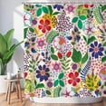 thumbnail image 1 of Floral Shower Curtain Colorful Shower Curtain Flower Boho Bright Unique Flowered Fabric Bohemian Shower Curtain for Bathroom with 12 Hooks, 72"x 72", 1 of 6