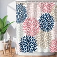 thumbnail image 1 of Floral Shower Curtain Dahlia Shower Curtains Set with 12 Hooks Flower Shower Curtain Pink and Blue Gray Shower Curtain Turquoise Mandala Floral Bathroom Decor, 72" W x 72" H, 1 of 6