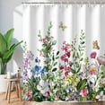 thumbnail image 1 of Floral Shower Curtain Flower Shower Curtain for Bathroom Colorful Plant Botanical Wildflower Flowered Shower Curtains with 12 Hooks Decorative Fabric Leaf Greenery, 72" W x 84" H, 1 of 5