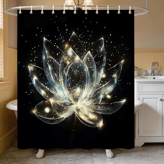 Floral Shower Curtain, Modern Shower Curtains for Bathroom ,Hotel Bathroom Curtain Set, Pretty Decorative Bath Curtains, Waterproof, with Hooks, Machine Washable-36"W x 72"L (Pack of 1)