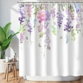 thumbnail image 1 of Floral Shower Curtain Purple Shower Curtains for Bathroom Pretty Mauve Lilac Lavender Weeping Flower Shower Curtains with 12 Hooks Decorative Floral Bathroom Decor, 72"x72", 1 of 6