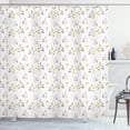 thumbnail image 1 of Floral Shower Curtain, Simplistic Flowers Spring Tones Plain Background, Fabric Bathroom Set with Hooks, 69W X 84L Inches Extra Long, Pale Mauve Earth Yellow Pale Olive Green Khaki, by Ambesonne, 1 of 2