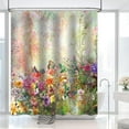 thumbnail image 1 of Floral Shower Curtain, Spring Flower Shower Curtain for Bathroom, Colorful Plants Romantic Butterfly Garden Shower Curtain Set Home Decor with 12 Hooks, 72x72 inches, 1 of 6