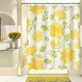thumbnail image 1 of Floral Shower Curtain, Washable Cloth Shower Curtain Sets with 12 Shower Curtain Hooks, Fabric Rustic Yellow Gerbera Flower Eucalyptus Fall Shower Curtains for Bathroom Decor, 72x72 Inches, 1 of 6