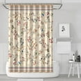 thumbnail image 1 of Floral Shower Curtain Watercolor Botanical Bathroom Decor Rustic Flower Design Fabric Bath Curtain for Tub Country Style Home Accessories with Hooks，72x72in, 1 of 5