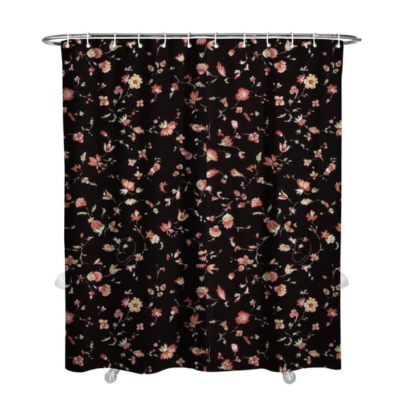 Floral Shower Curtain Watercolor Botanical Bathroom Decor Rustic Flower Design Fabric Bath Curtain for Tub Country Style Home Accessories with Hooks,72x84in(180*210cm)