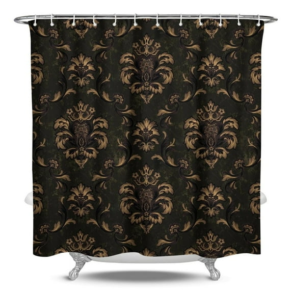 Floral Shower Curtain Watercolor Botanical Bathroom Decor Rustic Flower Design Fabric Bath Curtain for Tub Country Style Home Accessories with Hooks，84x72in(210x180cm)