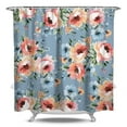 thumbnail image 1 of Floral Shower Curtain Watercolor Botanical Bathroom Decor Rustic Flower Design Fabric Bath Curtain for Tub Country Style Home Accessories with Hooks，84x72in(210x180cm), 1 of 5