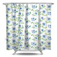 thumbnail image 1 of Floral Shower Curtain Watercolor Botanical Bathroom Decor Rustic Flower Design Fabric Bath Curtain for Tub Country Style Home Accessories with Hooks，84x72in(210x180cm), 1 of 5