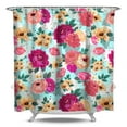 thumbnail image 1 of Floral Shower Curtain Watercolor Botanical Bathroom Decor Rustic Flower Design Fabric Bath Curtain for Tub Country Style Home Accessories with Hooks，84x72in(210x180cm), 1 of 5