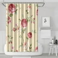 thumbnail image 1 of Floral Shower Curtain Watercolor Botanical Bathroom Decor Rustic Flower Design Fabric Bath Curtain for Tub Country Style Home Accessories with Hooks，84x72in, 1 of 5