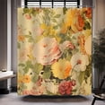 thumbnail image 1 of Floral Shower Curtain Watercolour Flowes Shower Curtains for Bathroom Vintage Hibiscus Bellis Perennis Lily Colourful Planta Flowers Decor Set with 12 Hooks 72x72 inches (B), 1 of 6