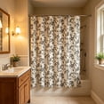 thumbnail image 1 of Floral Shower Curtain Waterproof Bathroom Decor with Small Flower Print, Nordic Style Fabric, Washable Black, 70.86x35.43 Inches for Bathtub, Shower Stall, RV, Dorm, 1 of 6
