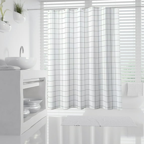 Floral Shower Curtain for Bathroom,Colorful Leaves Curtain Bathroom Decoration,Shower Curtain Set with Curtain Hooks(Grid)