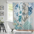 thumbnail image 1 of Floral Shower Curtains for Bathroom,Blue Teal Dahlia Flower Shower Curtain Sets,Farmhouse Vintage Flowers Waterproof Fabric Bath Curtain with 12 Hooks 72x72, 1 of 6