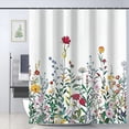 thumbnail image 1 of Floral Shower Curtains for Bathroom Flower Shower Curtain Watercolor Plant Shower Curtain 72x72in(with 12 Hooks), 1 of 7
