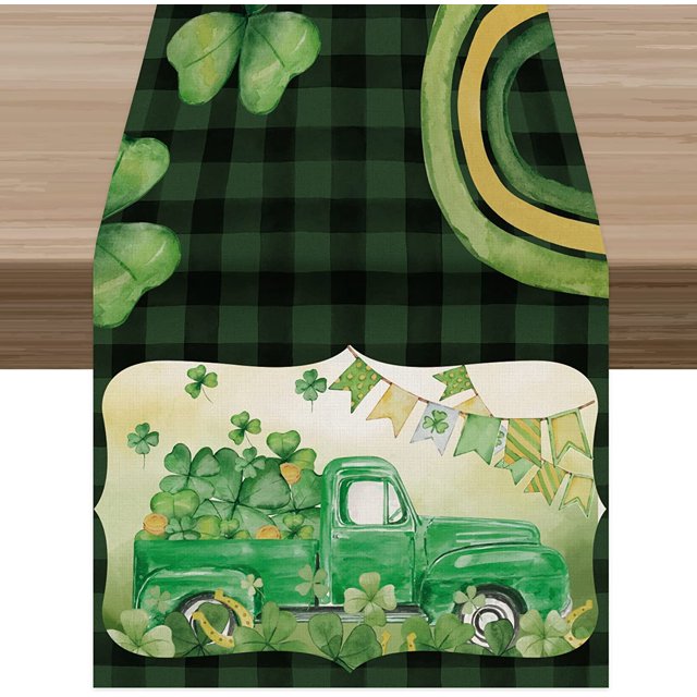 Floral Shrub Leaf Yellow Rose Easter Linen Table Runner Home Restaurant