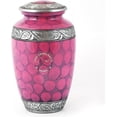 thumbnail image 1 of Floral Silver Engraved Cremation Urn for Human Ashes Adult - Handcrafted Funeral Memorial Ashes Urn - Large Columbarium Urn - Bag Included - 200 Cubic Inches (Pink), 1 of 5