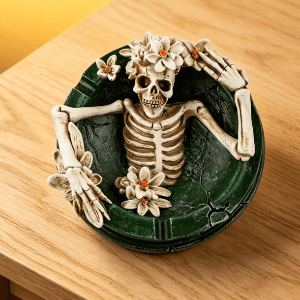 cigarette ornament Vintage Christmas Smoking Advertisement Ceramic Ornament, 1940s Camel Retro Collectible, Model: Oval If your answer is yes Decorative Ashtray Ash Tray Skull