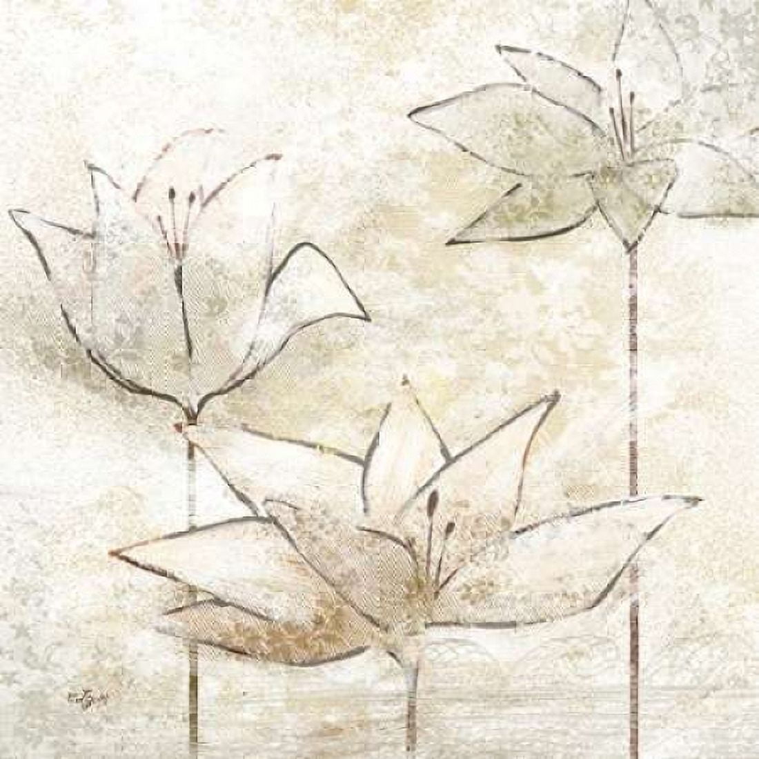Floral Sketch I Canvas Art - Rebecca Lyon (24 x 24)