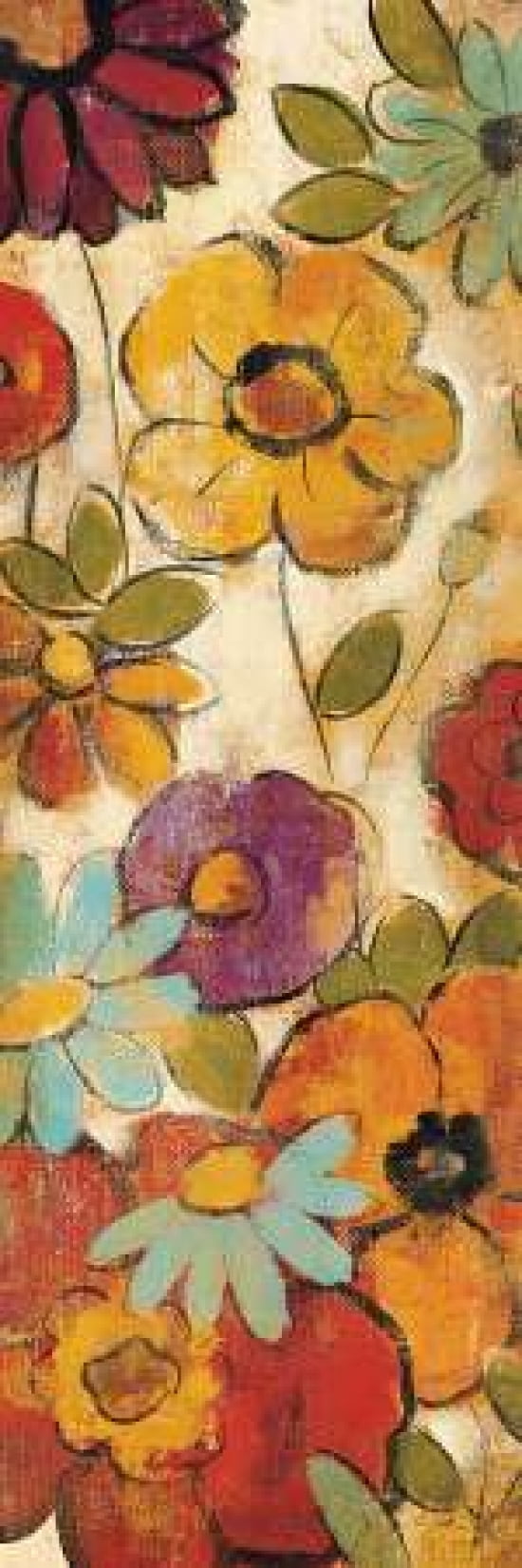 Floral Sketches on Linen I Canvas Art - Silvia Vassileva (8 x 24)