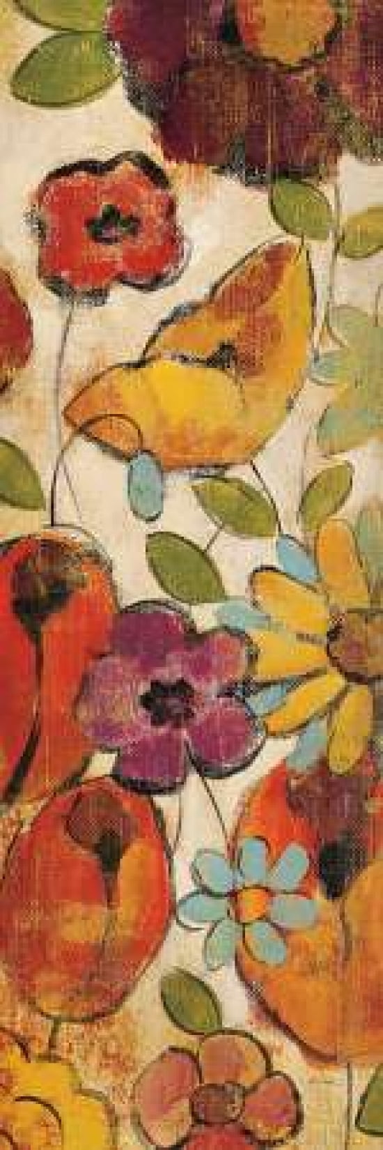 Floral Sketches on Linen II Canvas Art - Silvia Vassileva (8 x 24)