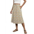 thumbnail image 1 of Floral Skirts for Women Midi Length Vintage Drawstring High Waisted A Line Skirt Flowy Boho Causal Skirts with Pockets, L, 1 of 7