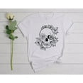 thumbnail image 1 of Floral Skull Shirt, Skull Flowers, Flowers Skull, Gothic Shirt, Tribal Shirt, Boho Gift, Ethnic Tee, Rustic, Hippie Gift,, 1 of 2