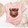 thumbnail image 1 of Floral Skull T-shirt Butterflies Shirt Boho Human Top Sugar Tee Gift Silver Shirts Rose Halloween Freak Collection Skeleton, 1 of 3