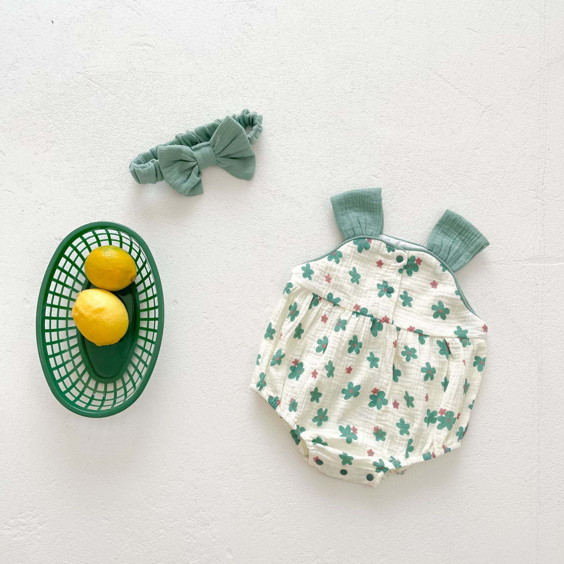 Floral Sleeveless Baby Girl Onesie Dress your little one in style