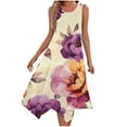 thumbnail image 1 of Floral Sleeveless Midi Dress for Women Summer Casual Tank A Line Dress Vacation Sundress, 1 of 7