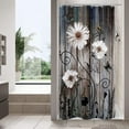 thumbnail image 1 of Floral Small Stall Shower Curtain 36 x 72, Plant Butterfly Narrow Half Size Fabric Shower Curtains for Rustic Vintage Bathroom Decor, Farm Style Cloth Shower Curtain 36 inch, 1 of 13