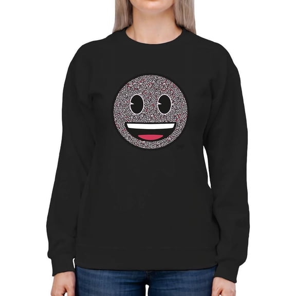 Floral Smile Fun Trendy Graphic Symbols Women's Sweatshirt