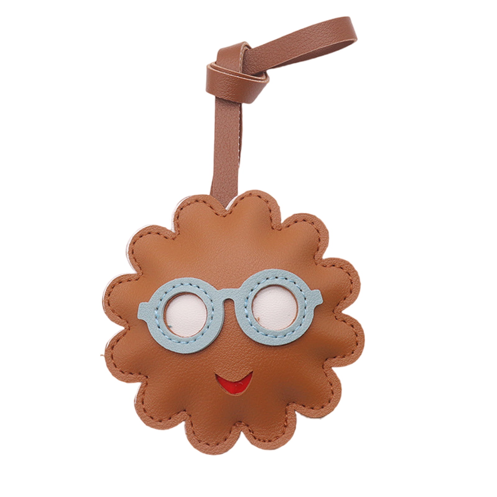 Floral Smiling Leather Key Holder Decorative Flower Charm Bag Ornament ...