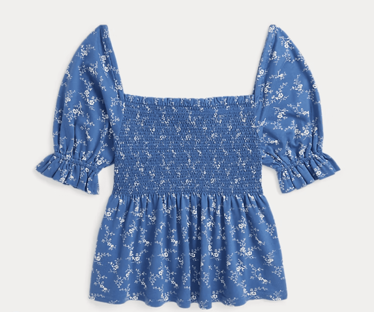Floral Smocked Cotton Jersey Top - Walmart.com