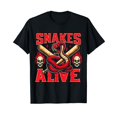 thumbnail image 1 of Floral Snake T-Shirt for Men Women Cotton Top Tee Fashion Casual Animal Short Sleeves, 1 of 3