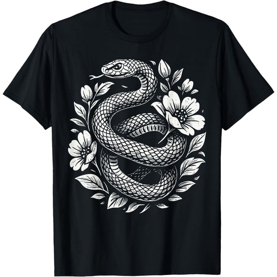 White Baby Python Snakes Floral Snake T-Shirt - Walmart.com