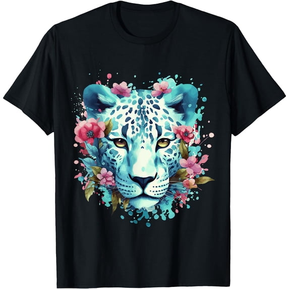 Floral Snow Jaguar Fantasy Animal