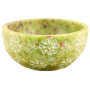 Floral Soap Hand Carved Stone Smudge Bowl | 4" inch | For Smudging Herbs Palo Santo Sage | Ritual Altar Spell Bowl