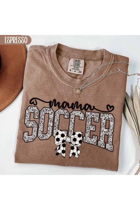 Floral Soccer Mama Coquette Graphic T-Shirt All Size S-3XL