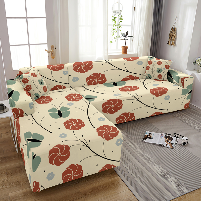 Floral Sofa Cover For Living Room Sectional 1/2/3/4 Seaters Couch Cover