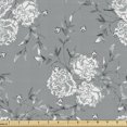 thumbnail image 1 of Ambesonne Floral Fabric by the Yard Upholstery, Abstract Peonies Pattern, 1 Yard, Grey White, 1 of 5