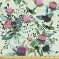 thumbnail image 1 of Ambesonne Floral Fabric by the Yard Upholstery, Clovers in Watercolor Style, 2 Yards, Dried Rose Fern Green, 1 of 5
