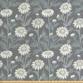 thumbnail image 1 of Ambesonne Floral Fabric by the Yard Upholstery, Daisy Petals Gardening, 3 Yards, Grey Coconut Sage Green, 1 of 4