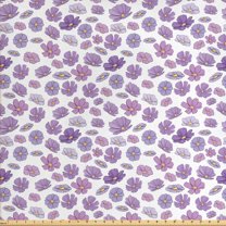 Floral Sofa Upholstery Fabric by the Yard, Feminine Cartoonish Pattern with Petals, Decorative Fabric for DIY and Home Accents, Lavender Lavender Blue by Ambesonne