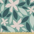 thumbnail image 1 of Floral Sofa Upholstery Fabric by the Yard, Hand Drawn Pastel Toned Flower Petals and Blossom Foliage Meadow Motif, Decorative Fabric for DIY and Home Accents, Dark Turquoise and White by Ambesonne, 1 of 5